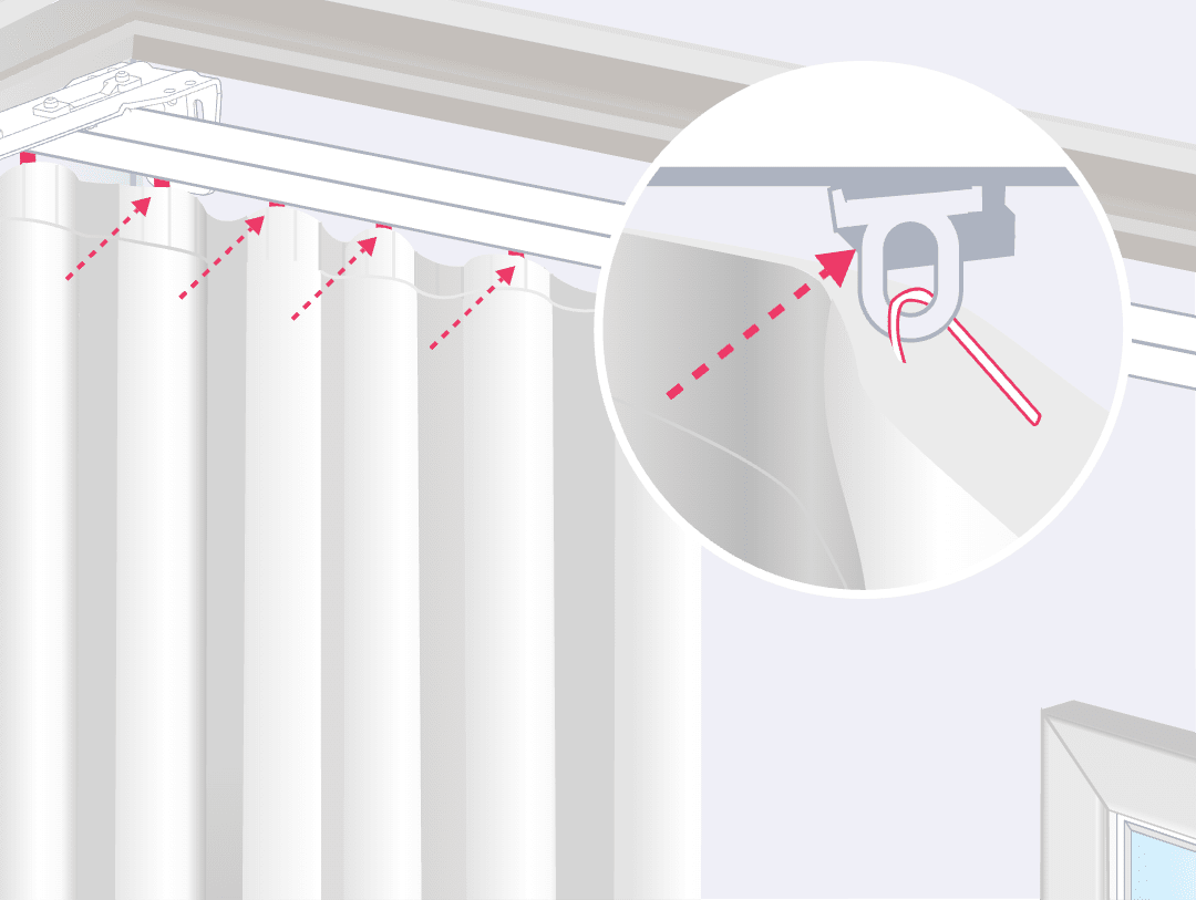 How to install double track curtains