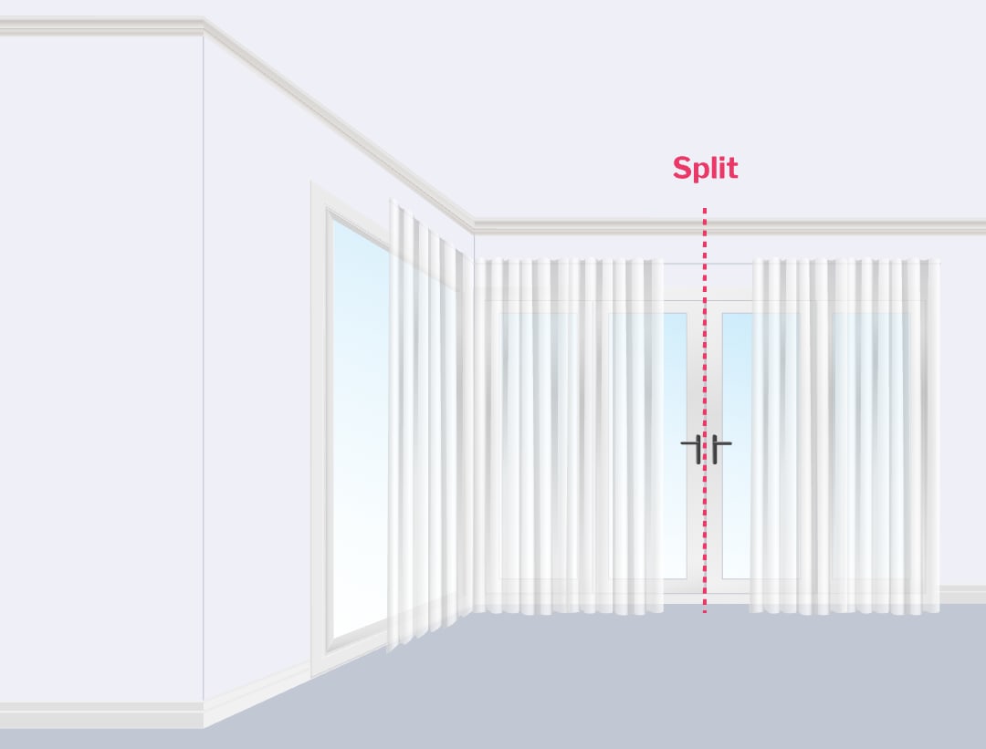 How to measure corner windows for curved curtains