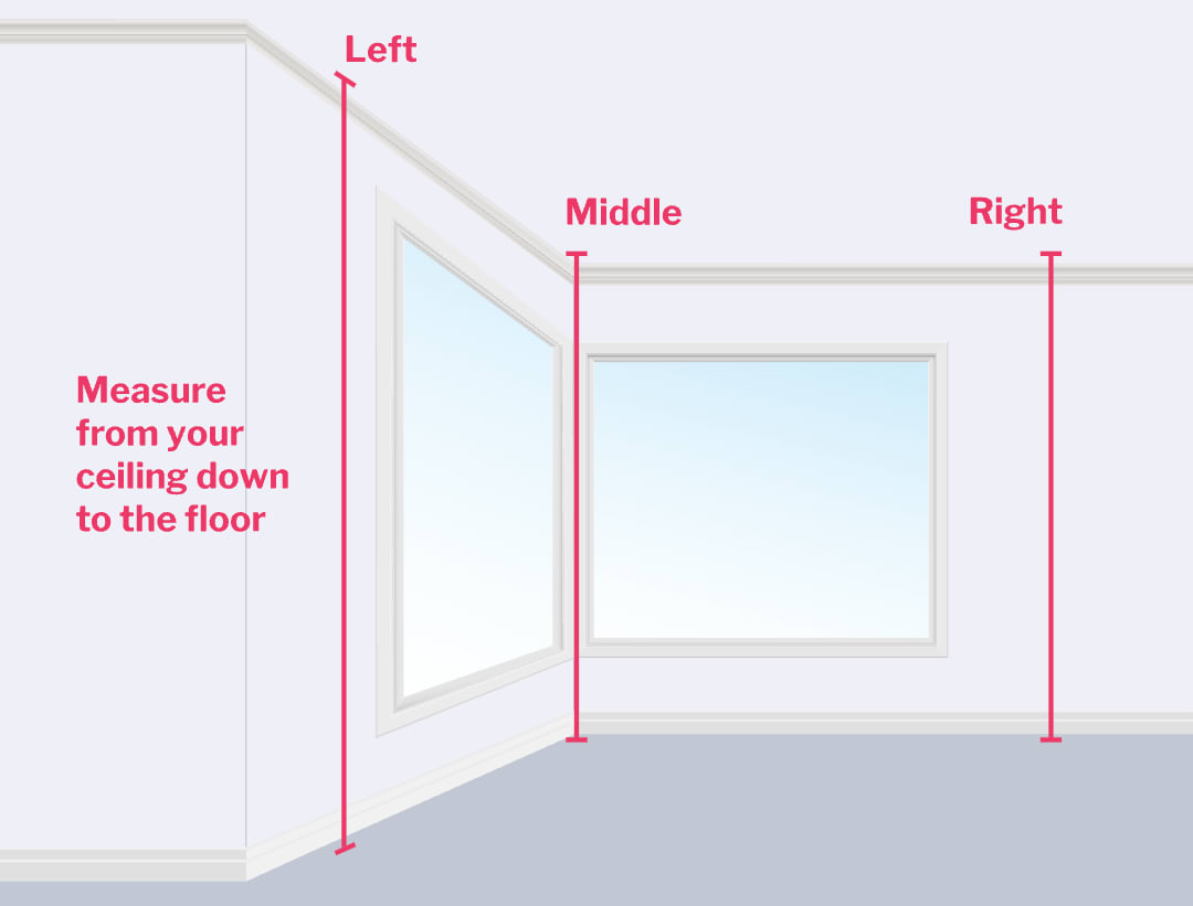How to measure corner windows for curved curtains