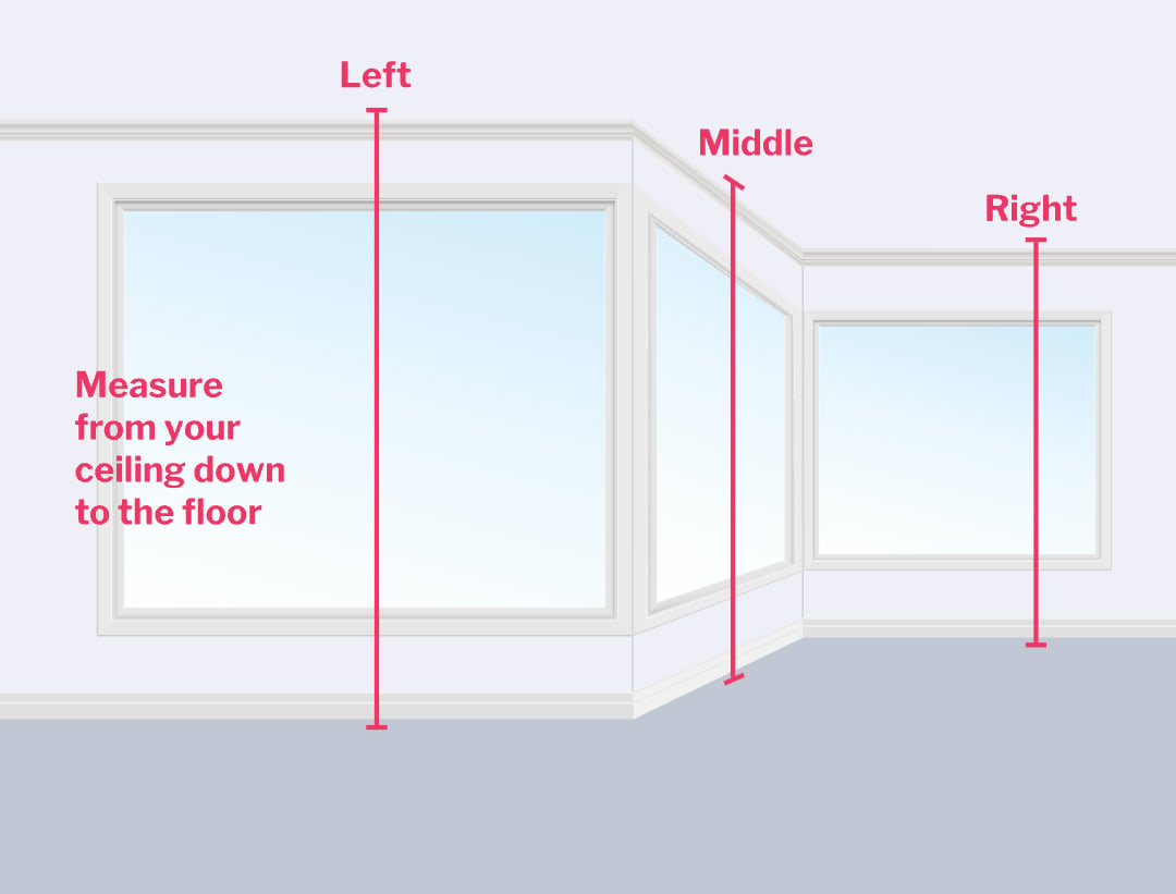 How to measure corner windows for curved curtains