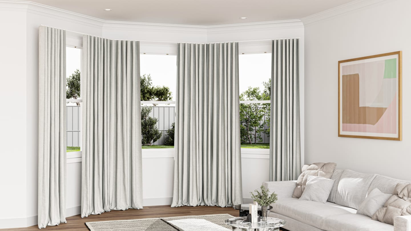 How to measure bay windows for curved curtains