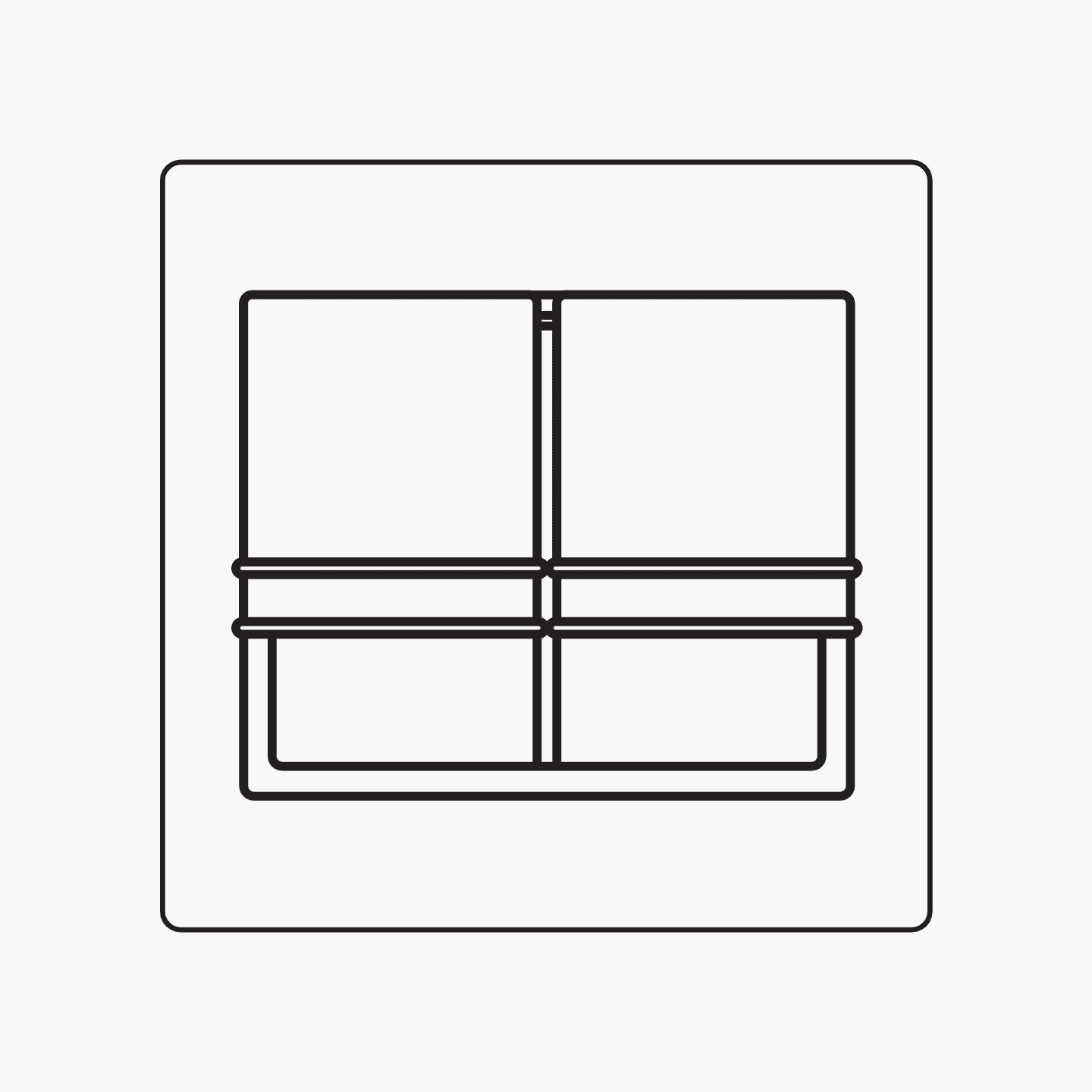 Linked double roller blinds